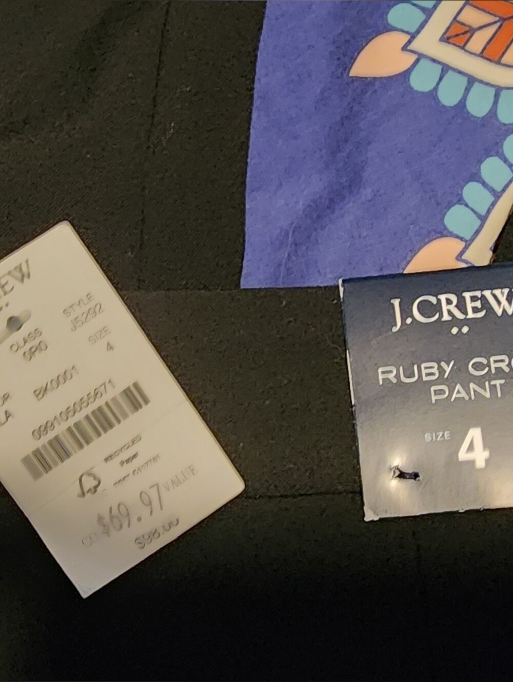 J. Crew Black One-Piece with Purple Trim